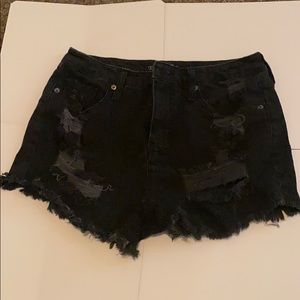Wild Fable Black High Rise Ripped Shorts